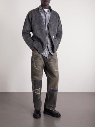 Neighborhood Logo-Appliqu&eacute;d Brushed Cardigan