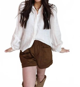 Ichi Marie Pearl Blouse In White