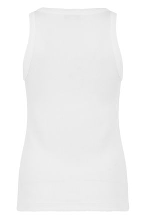 Vince Ribbed Cotton-Modal Tank Top - White