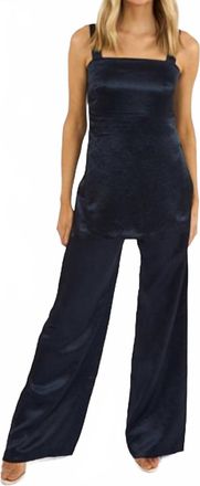 Amanda Uprichard Mariko Wide-Leg Pants In Navy