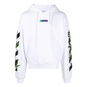 Off-white Mens Off-White Logo Printing Solid Color Long Sleeves White OMBB037S22FLE0100155