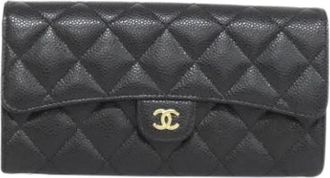 Chanel Pre-owned Wallets, female, Black, Size: ONE SIZE Pre-owned Leather Wallet