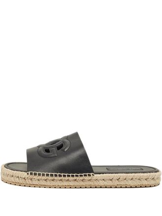 Dolce & Gabbana leather flat espadrilles - men - Calf Leather/Calf Leather/Rubber - 45 - Black