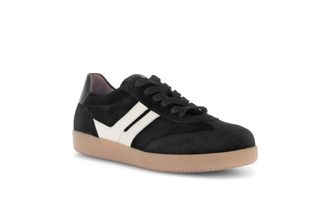 Gabor Womens Velour Round Toe Sneakers In Black