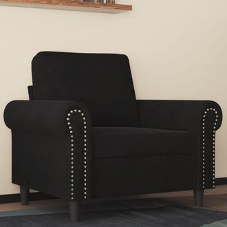 vidaXL Sill&oacute;n De Terciopelo Negro 60 Cm Vidaxl