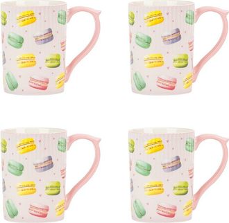 10 Strawberry Street Set Of 4 Lylah Mugs, Macaroon