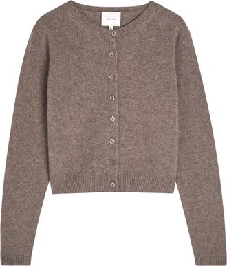 Reformation Clara Cashmere Cardigan - Light Brown - XL (UK16 / XL)