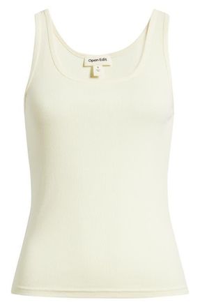 Open Edit Rib Tank in Yellow Sorbet at Nordstrom, Size X-Large