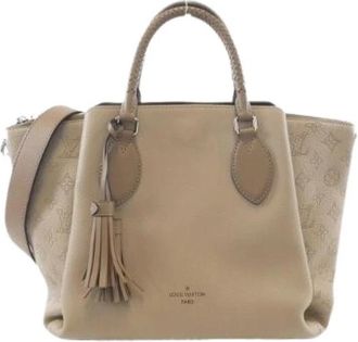 Louis Vuitton Pre-owned Mahina Calf Bag - Dames - Vintage Handtas - Beige - ONE Size - Leer - Vintage