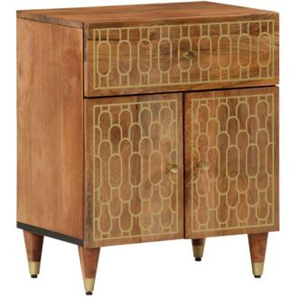 vidaXL Comodino 50x33x60 cm in Legno Massello di Mango Vidaxl