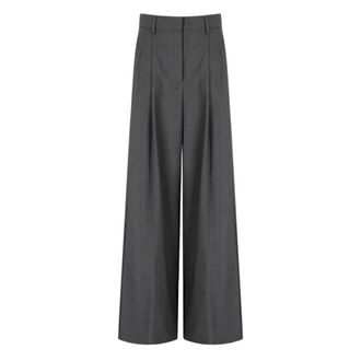 Max Mara Dames, Broeken, Grijs, Maat: XS Wol