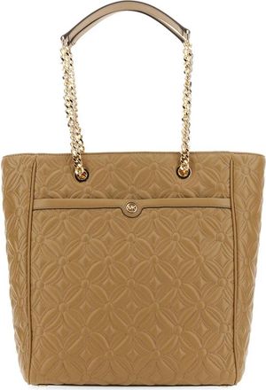 Michael Kors Blaire Grote Logo Tote Bag - Dames - Shoppers - Beige - ONE Size - Katoen - Tassen
