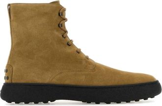 Tod's Winter Gommino Laarzen - Heren - Veterlaarzen - Bruin - 40 EU - Su&egrave;de - Schoenen