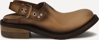 Miu Miu Foule leather Mules Female 37.5