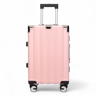 Infinity Leather Unisex Robust Pink Hard Shell Cabin Suitcase Luggage Suitable for Easyjet, Ryanair, Wizzair - Size Small