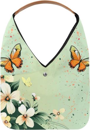 Generic Floral Background with Butterfly (3) Reusable Lightweight Grocery Bags - Foldable Into Compact Pouch, Washable & Sturdy, Multipurpose for Shopping and