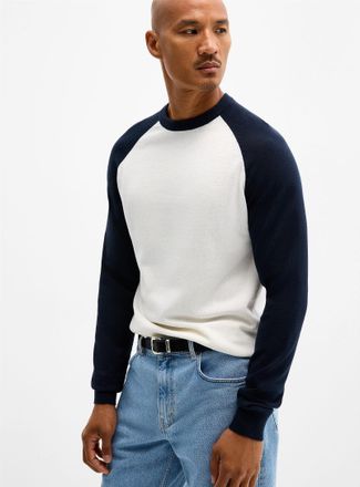 Le 31 Mens Colourblock raglan sweater