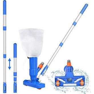 OEM Aspiradora De Piscina Con Cepillo Y Bolsa Para Hojas - M&aacute;stil De Aluminio De 102 Cm - Compatible Con Mangueras Est&aacute;ndar - F&aacute;cil Limpieza