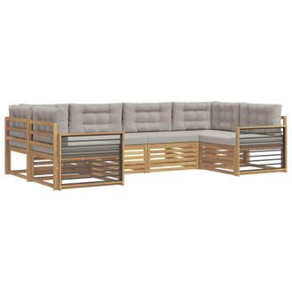 vidaXL Conjunto De Sof&aacute;s De Exterior 6 Pcs Blanco Y Gris Claro Vidaxl