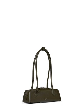 Alaia Womens Small Shoulder Bag Le Teckel Green Goatskin Leather