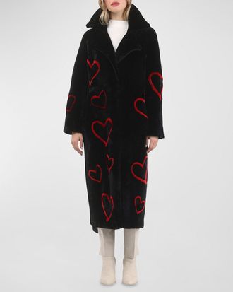 Gorski Reversible Heart Lamb Shearling Coat With Belt