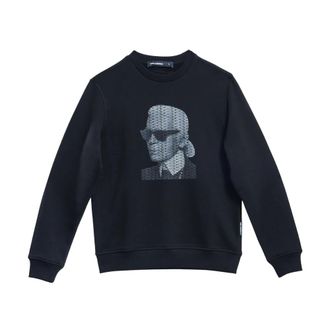 Karl Lagerfeld Sweatshirts, male, Black, Size: 2XL Karl Face Sweatshirt