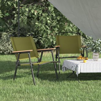vidaXL Sillas De Camping 2 Uds Tela Oxford Verde 54x55x78 Cm Vidaxl