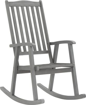 vidaXL Baloi&ccedil;o Silla Acati Madera Masiva Gris