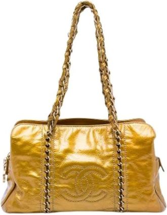 Chanel Borsa Pre-owned in Pelle Verniciata - - Pre-owned - Donna - Giallo - ONE SIZE
