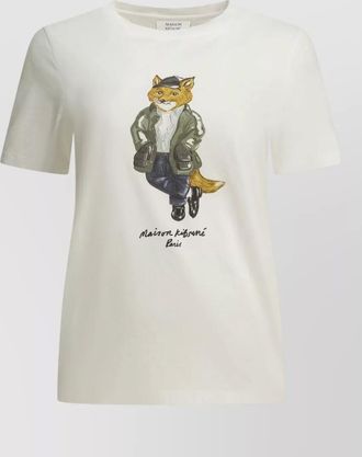 Maison Kitsun&eacute; cotton logo-print crew-neck t-shirt