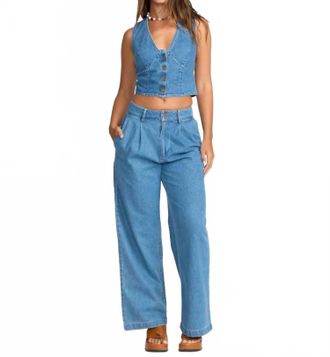 Billabong Cotton Denim Top In Indigo Skies