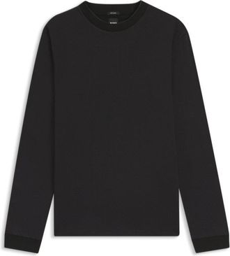 BOSS Jacquard-structure T-shirt in mercerised cotton