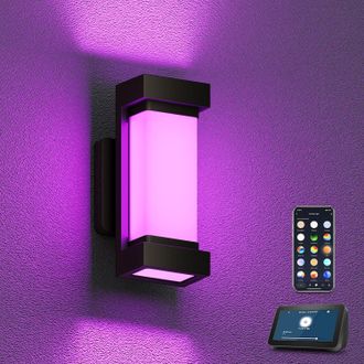 OEM Aplique De Pared Para Exteriores, Iluminaci&oacute;n De Pared Para Exteriores, Compatible Con Alexa, Resistente Al Agua Con Certificaci&oacute;n Ip65