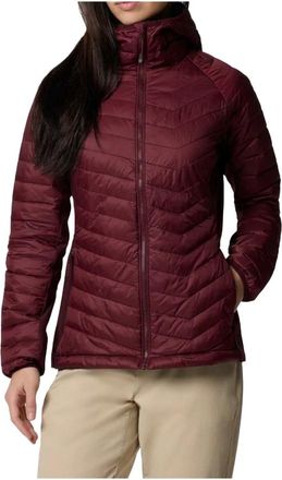 Columbia Powder Pass II Hybrid Hooded Jacket - Dames - Outdoorjassen - Rood - XL - Leer - Fitness