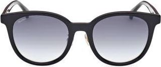 Max Mara 54mm Round Sunglasses in Shiny Black /Gradient Smoke at Nordstrom Rack