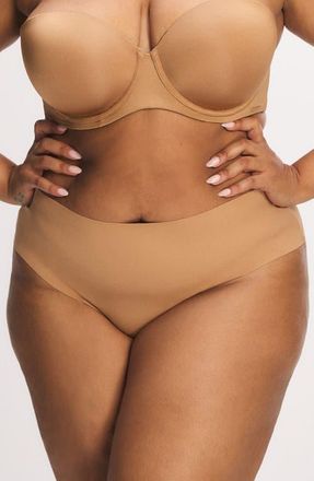 Savage x Fenty Microfiber No-Show Hipster Briefs in Sweet Latte Nude at Nordstrom, Size X-Small
