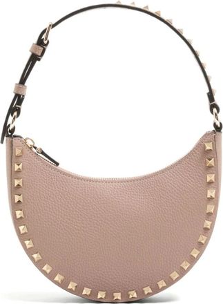 Valentino Garavani Handbags, female, Pink, Size: ONE SIZE Blush Pink Rockstud Tote Bag