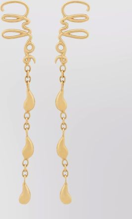 Chlo&eacute; link chain dangling teardrop pendant earrings