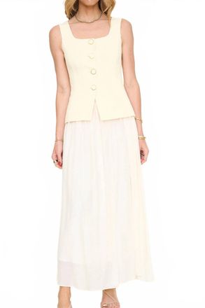 Moon River Sleeveless Two-Piece Dress In Cream
