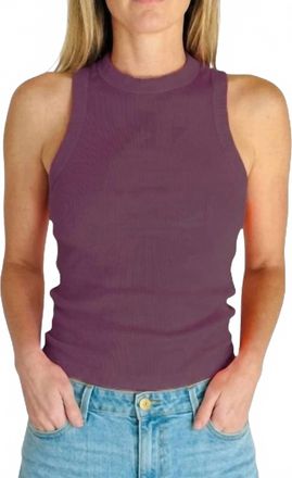 Meraki Gretchen Ribbed Tank In Plum