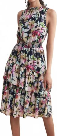 Joseph Ribkoff Floral Halter Dress In Midnight
