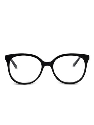 Alexander McQueen Eyewear round-frame glasses - women - Recycled Acetate - 54 - Black