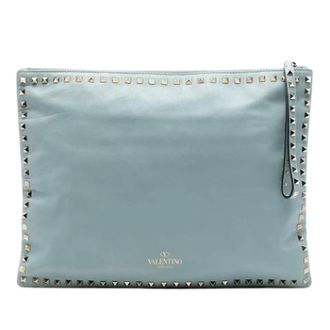 Valentino Pre-owned Clutches, female, Blue, Size: ONE SIZE Pre-owned Leather Clutch