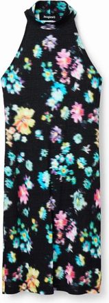 Desigual Bloemenprint Mouwloze Jurk - Zwart - Dames - Korte kleedjes - Veelkleurig - S - Kleedjes