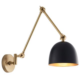 Loops Wall Light - Antique Solid Brass & Matt Black - 10W LED E27 - Dimmable - e10392