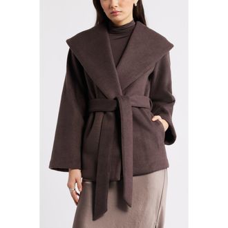 Open Edit Wrap Robe Coat in Brown Seal at Nordstrom Rack, Size Large/x-Large