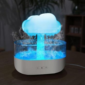 OEM Humidificador De Nube De Lluvia, Humidificador Con Sonido De Gota De Lluvia Y Difusor De Aceite Esencial De Aromaterapia Con 7 Luces De Nano Niebla Co