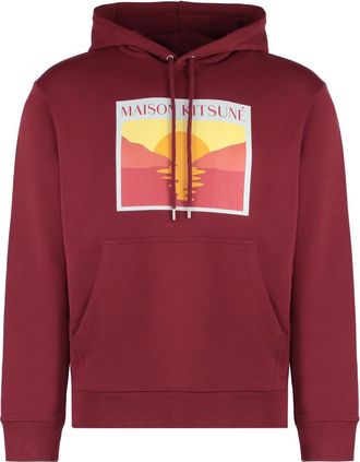 Maison Kitsuné Hoodies & sweatvesten, Heren, Rood, S, Katoen, Cotton hoodie
