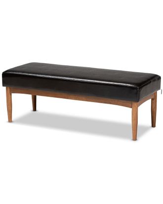 Baxton Studio Dnu Baxton Studio Arvid Mid-Century Modern Upholstered Wood Dining Bench