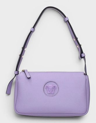 Versace Womens Medusa Head Shoulder Leather Bag Lilac Purple - Size: O/S
